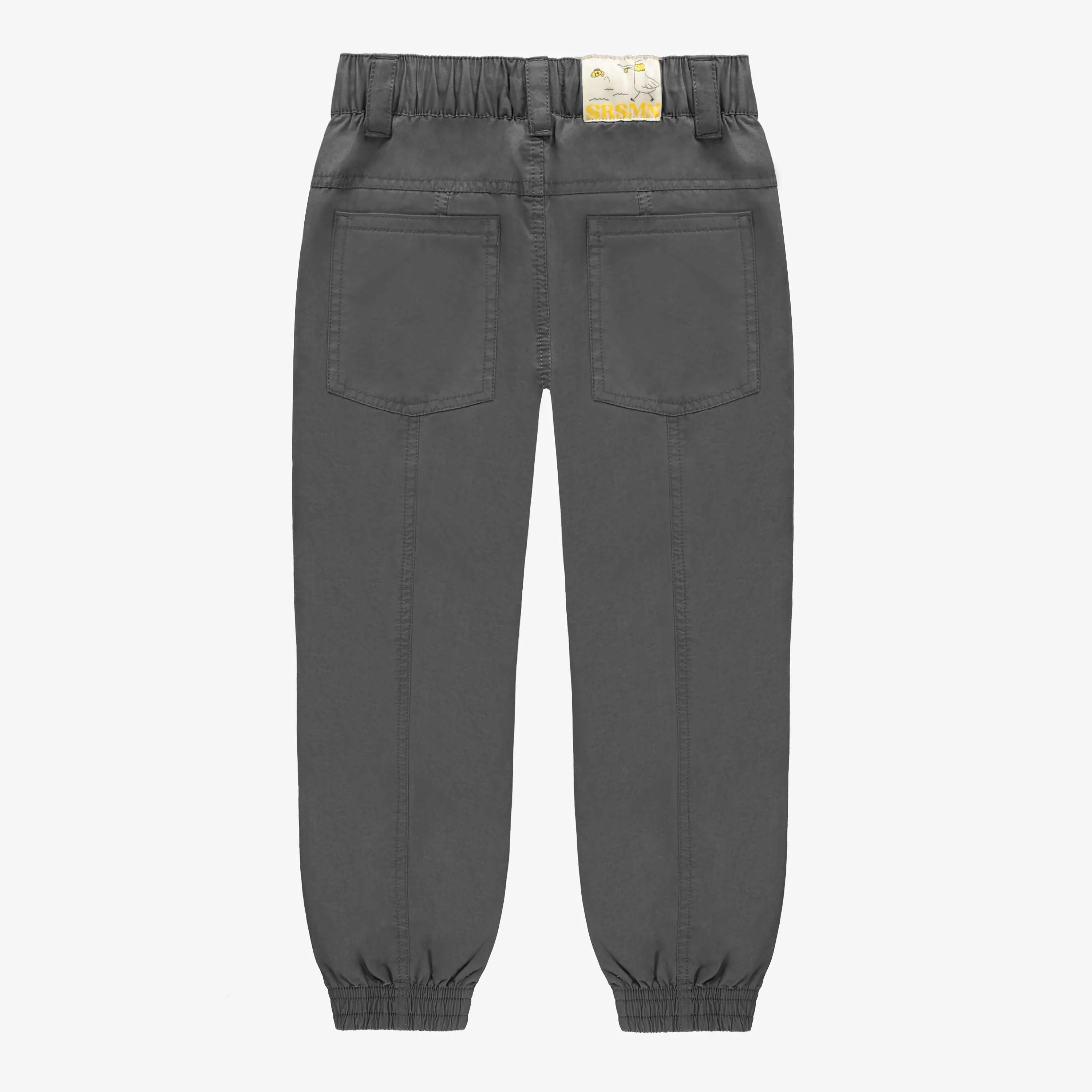 Pantalon coupe décontractée charcoal en coton, enfant || Charcoal relaxed fit pants in cotton, child