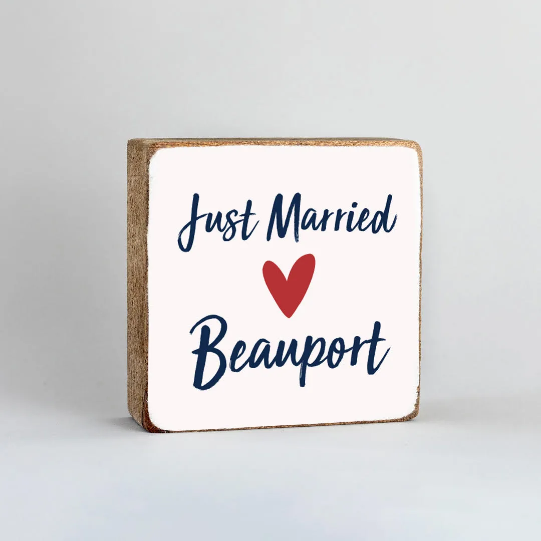 Personalized Just Married Decorative Wooden Block