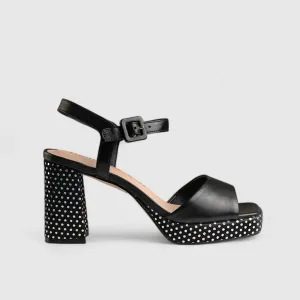Platform Block Heel Sandal Black 11198