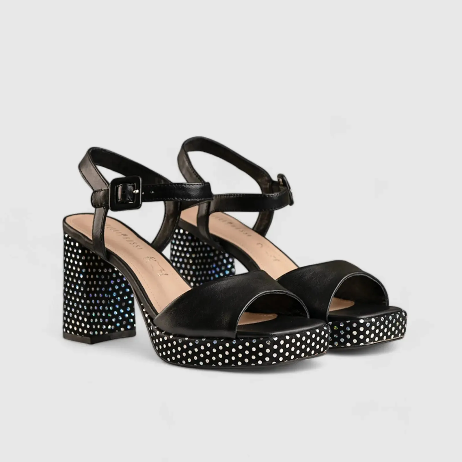 Platform Block Heel Sandal Black 11198