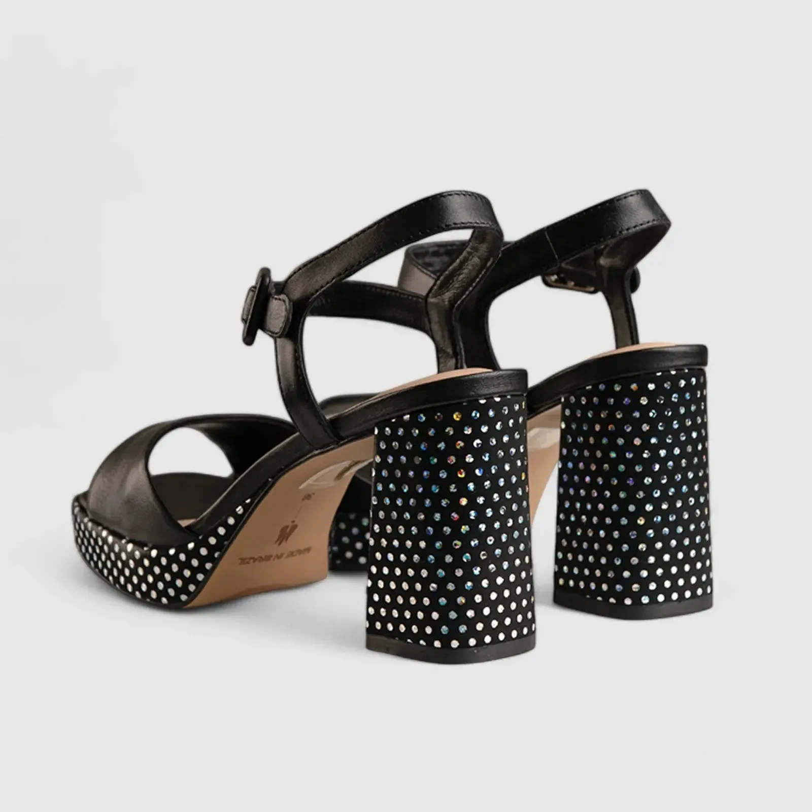 Platform Block Heel Sandal Black 11198