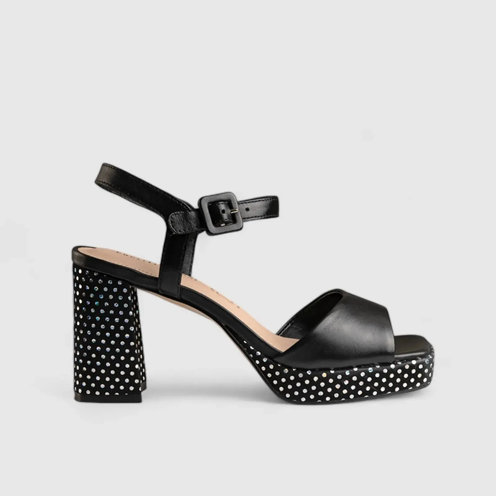 Platform Block Heel Sandal Black 11198
