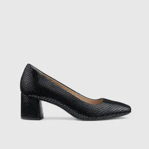 Polka Comfort Heel Court Shoe Black