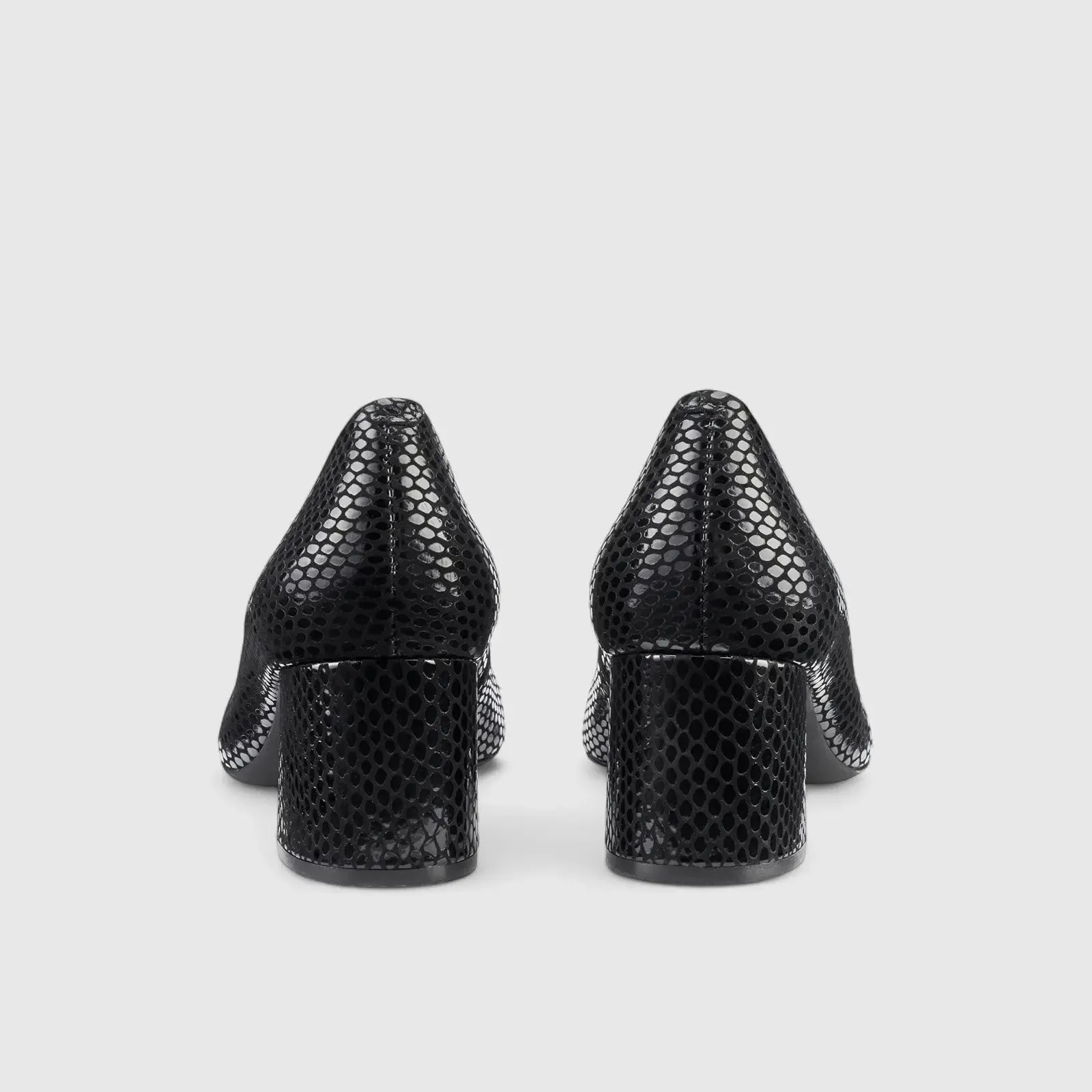 Polka Comfort Heel Court Shoe Black