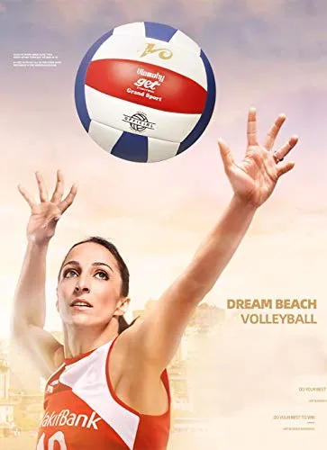Premium Volleyball - Waterproof Indoor/Outdoor Official Volleyball for Boys/Girls, Gift for Birthday, Xmas Day（Red，Blue，White）