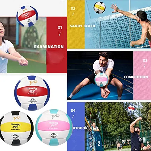 Premium Volleyball - Waterproof Indoor/Outdoor Official Volleyball for Boys/Girls, Gift for Birthday, Xmas Day（Red，Blue，White）