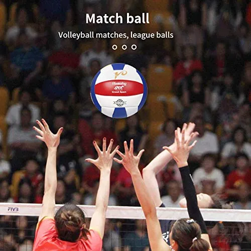 Premium Volleyball - Waterproof Indoor/Outdoor Official Volleyball for Boys/Girls, Gift for Birthday, Xmas Day（Red，Blue，White）
