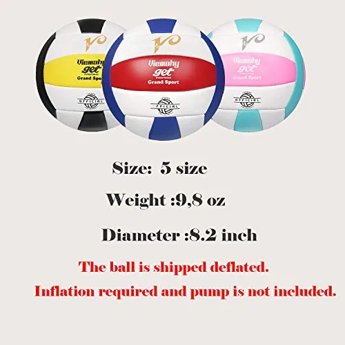 Premium Volleyball - Waterproof Indoor/Outdoor Official Volleyball for Boys/Girls, Gift for Birthday, Xmas Day（Red，Blue，White）