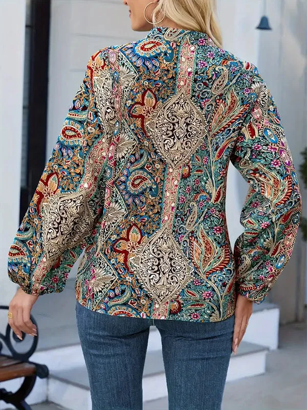 Printed Button-Front Shirt