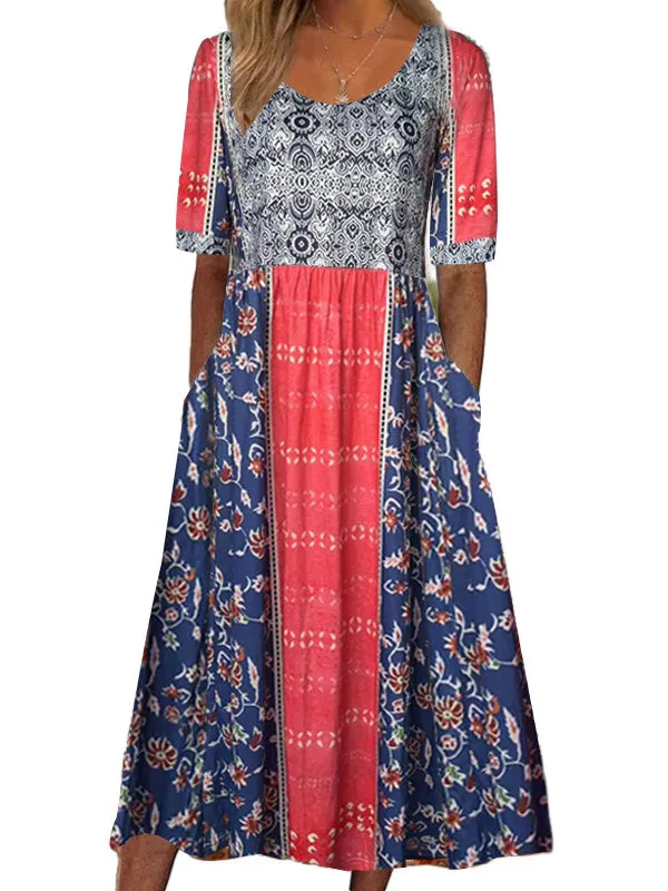 Printed Combo Dress