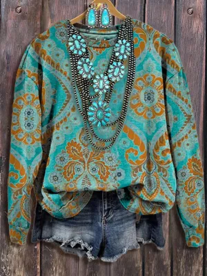 Printed Round-Neck Sweatshirt