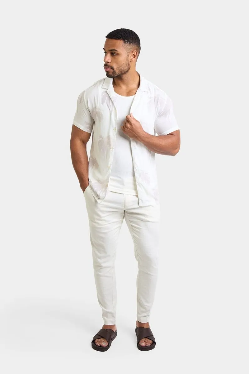 Printed Shirt in Stone Faded Palm