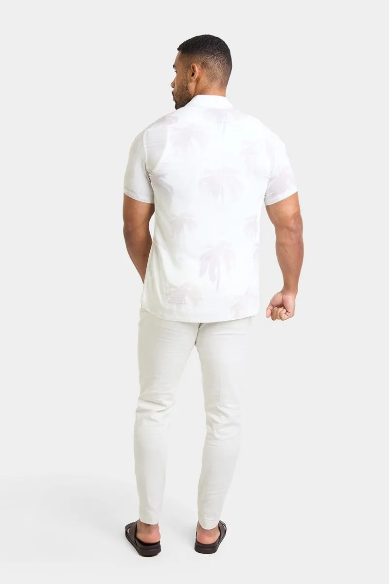 Printed Shirt in Stone Faded Palm