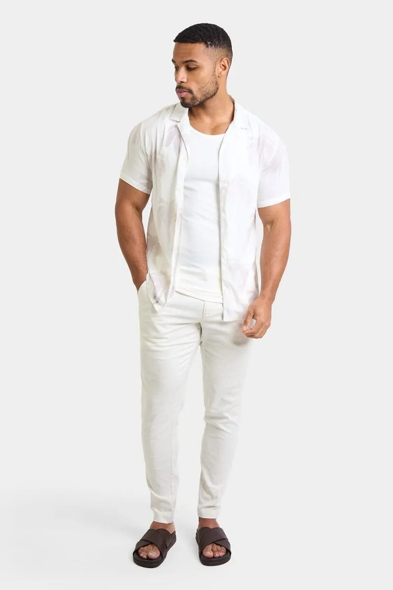 Printed Shirt in Stone Faded Palm