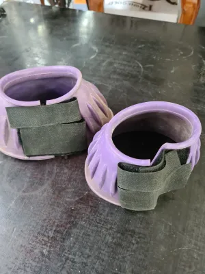 Purple pony size rubber over reach boots