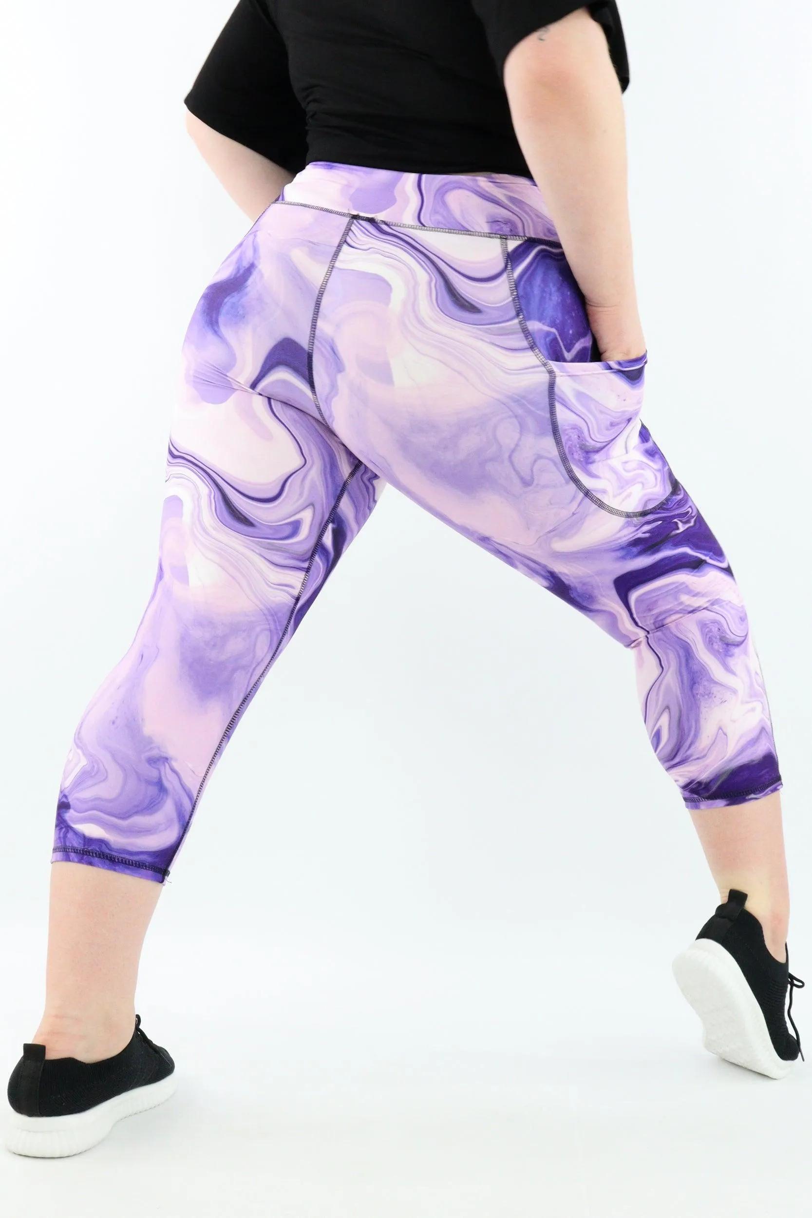 Purple Rivers - Casual - Capri Leggings - Pockets