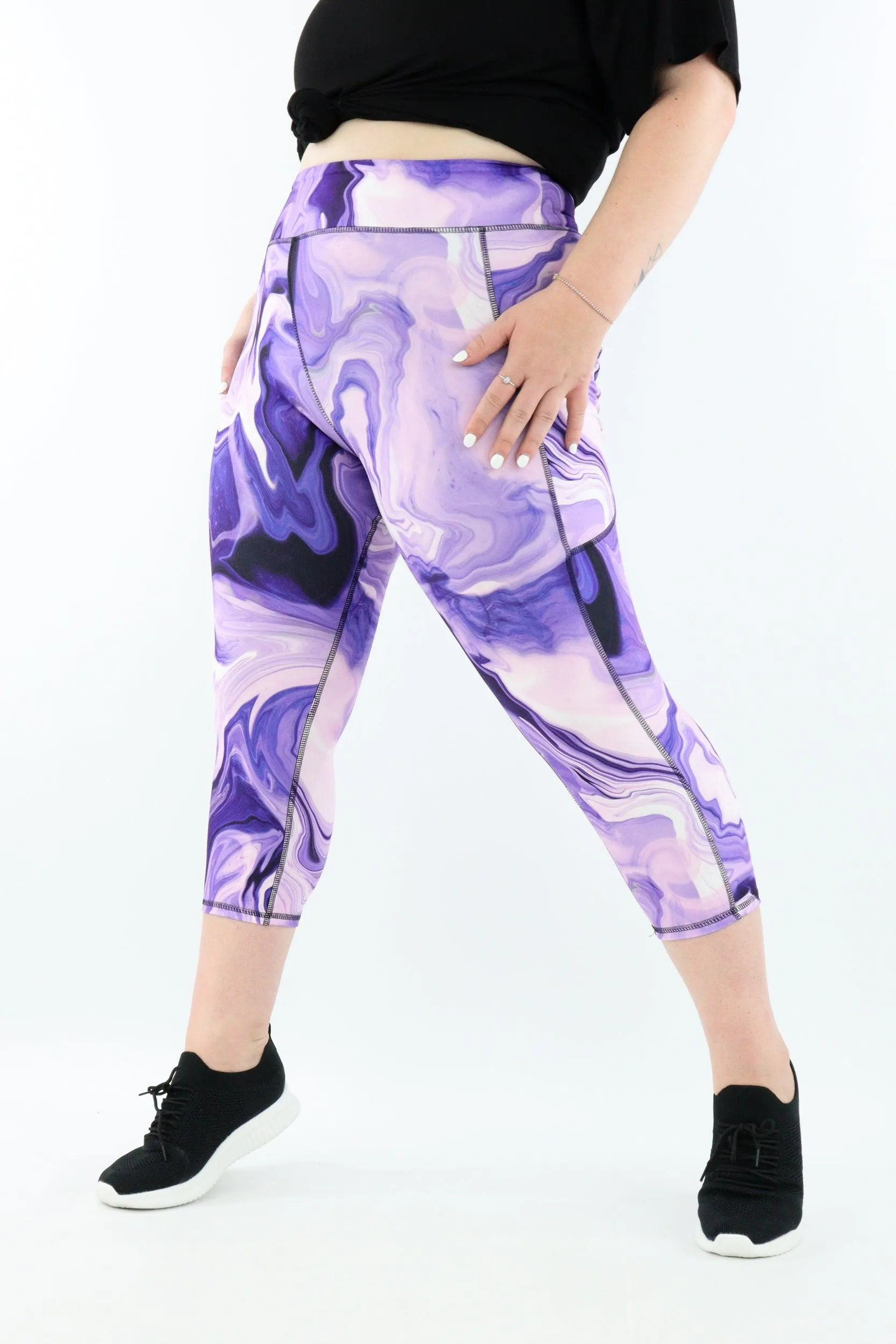 Purple Rivers - Casual - Capri Leggings - Pockets