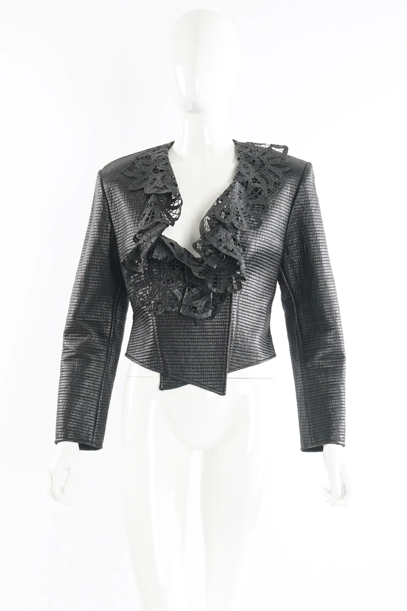 Quilted Leather Lace Jacket