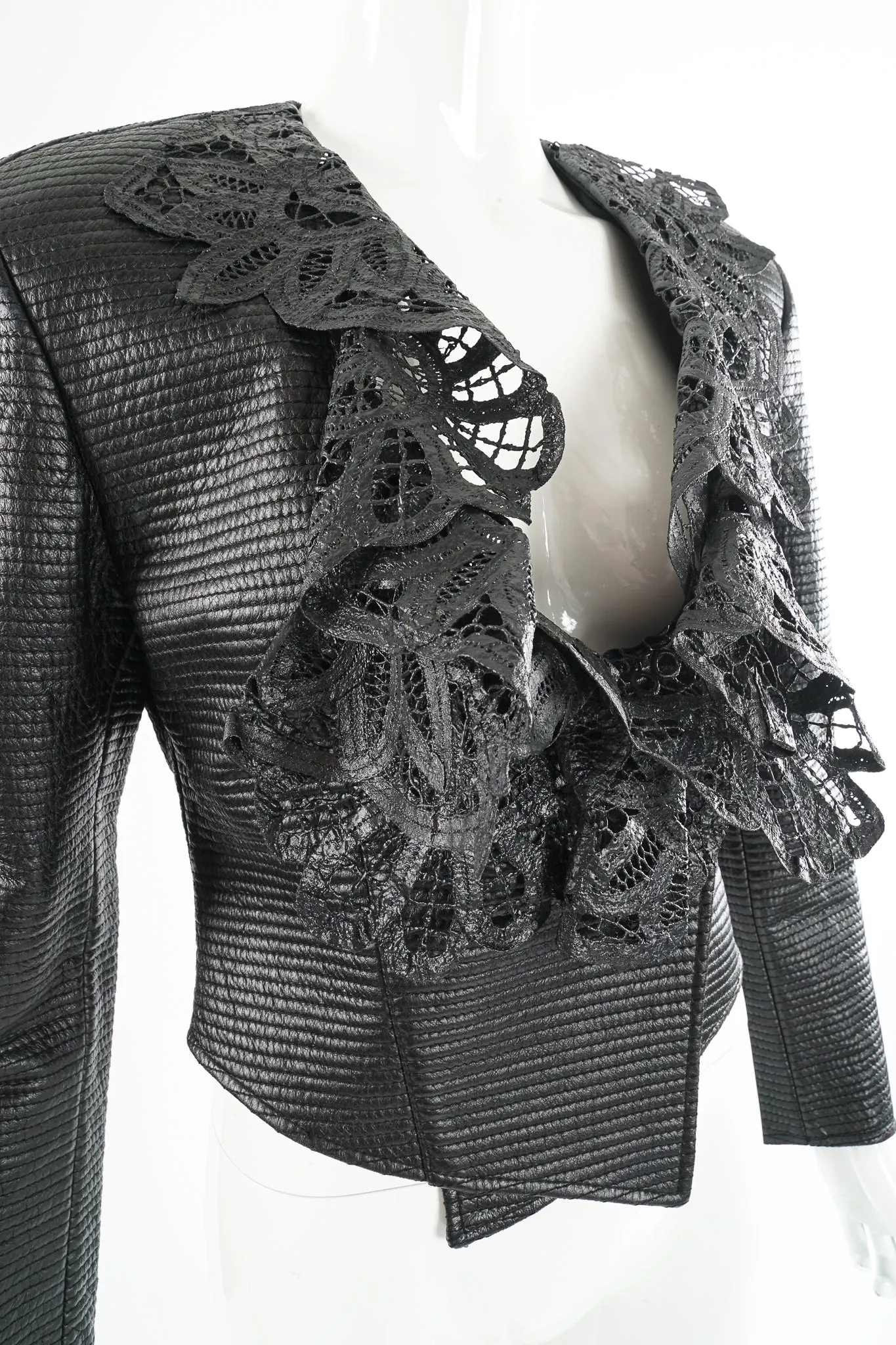 Quilted Leather Lace Jacket