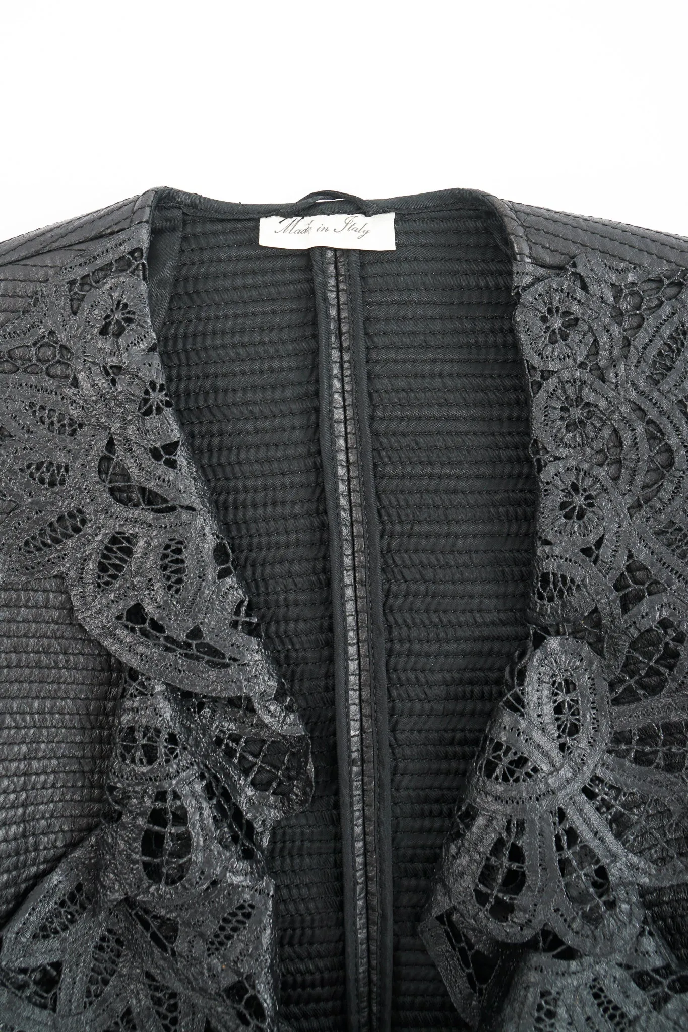 Quilted Leather Lace Jacket