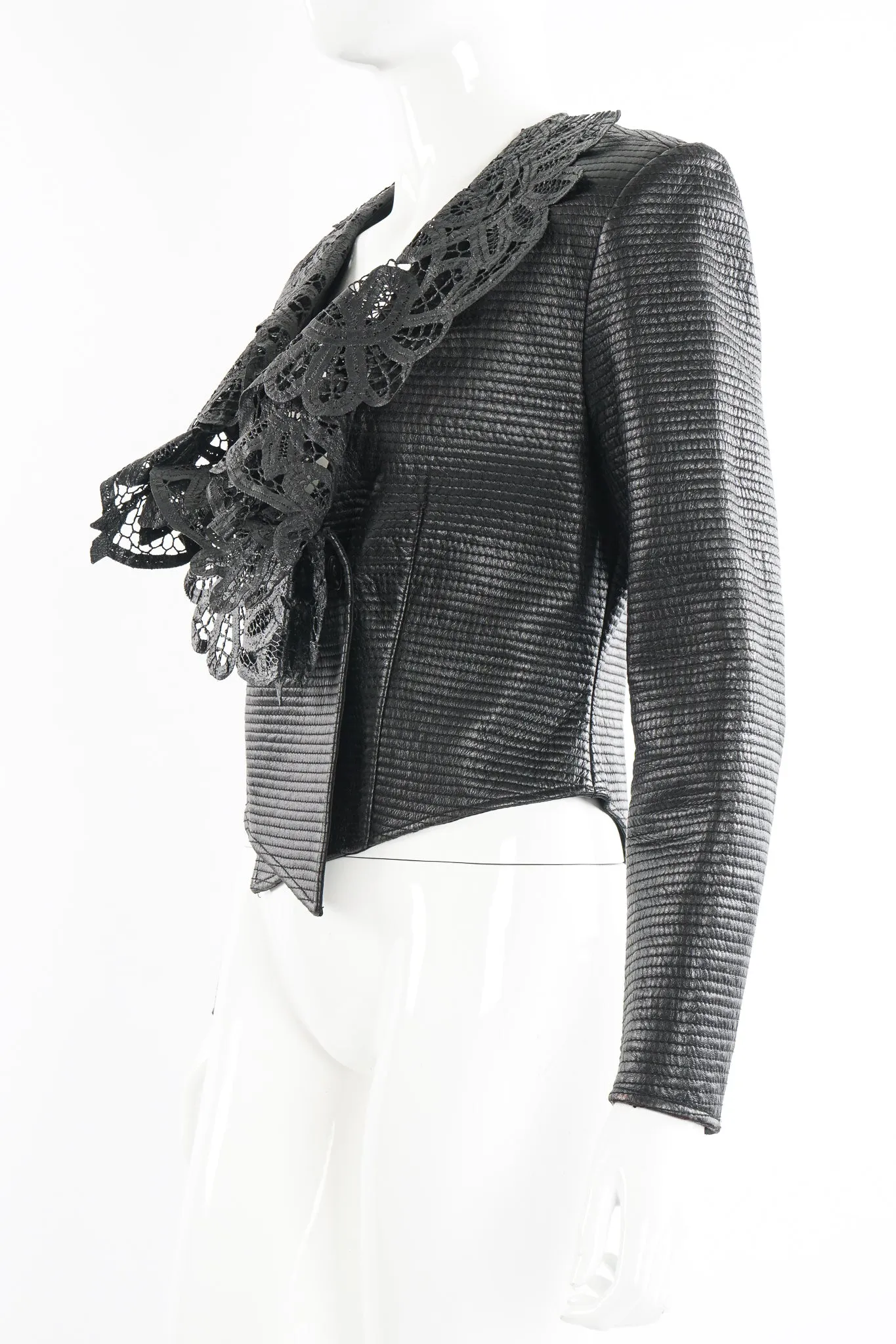 Quilted Leather Lace Jacket