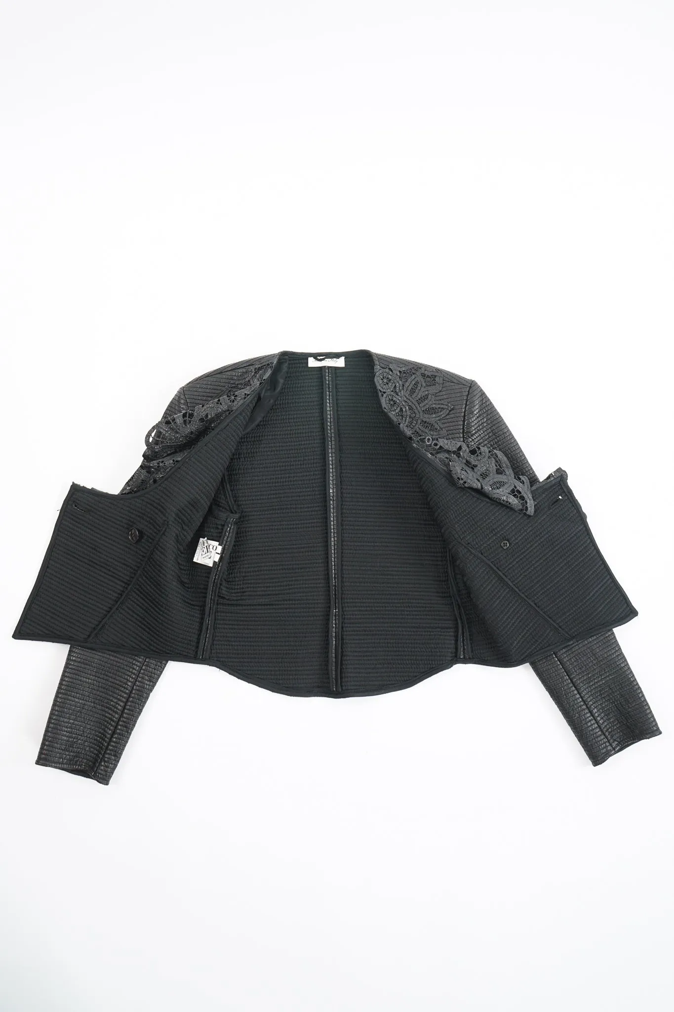 Quilted Leather Lace Jacket