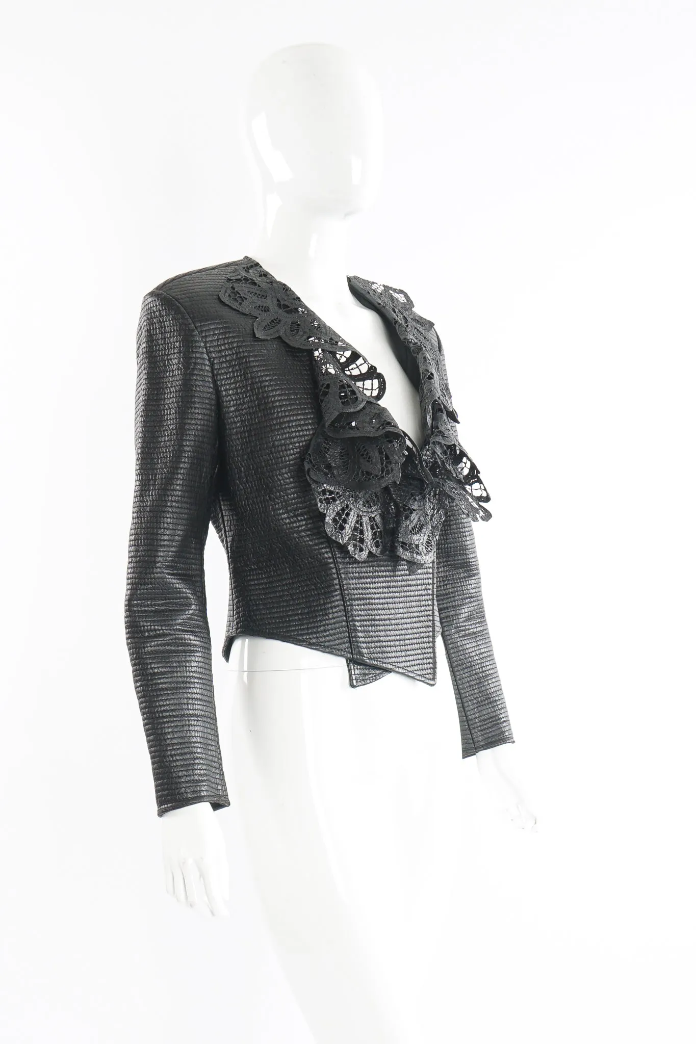 Quilted Leather Lace Jacket