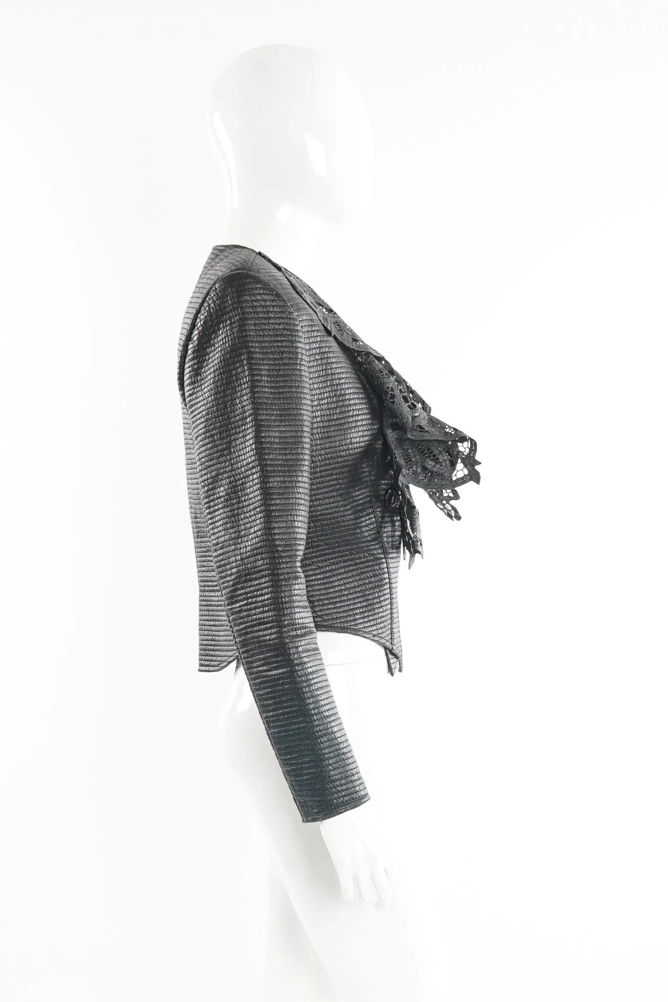 Quilted Leather Lace Jacket