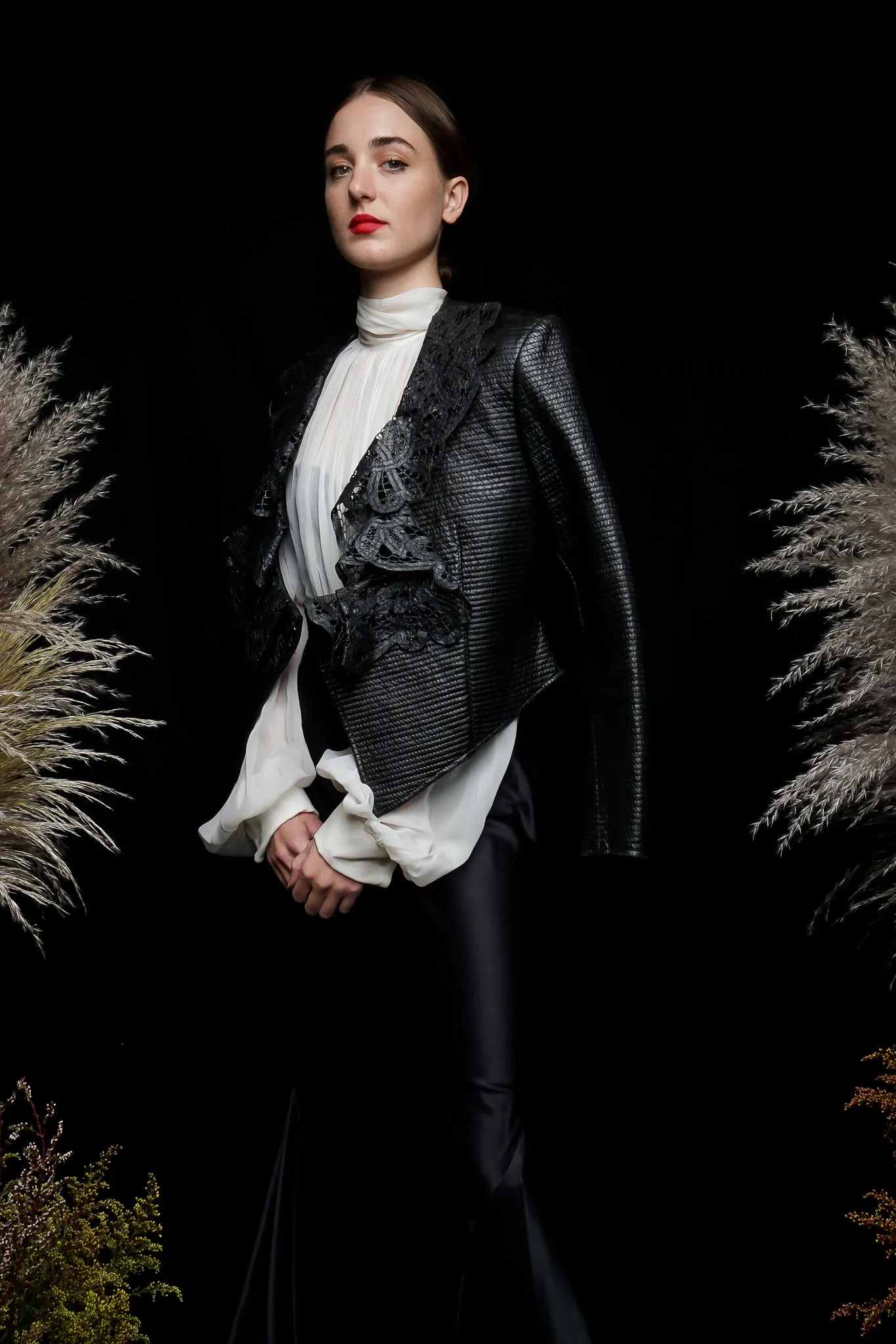 Quilted Leather Lace Jacket