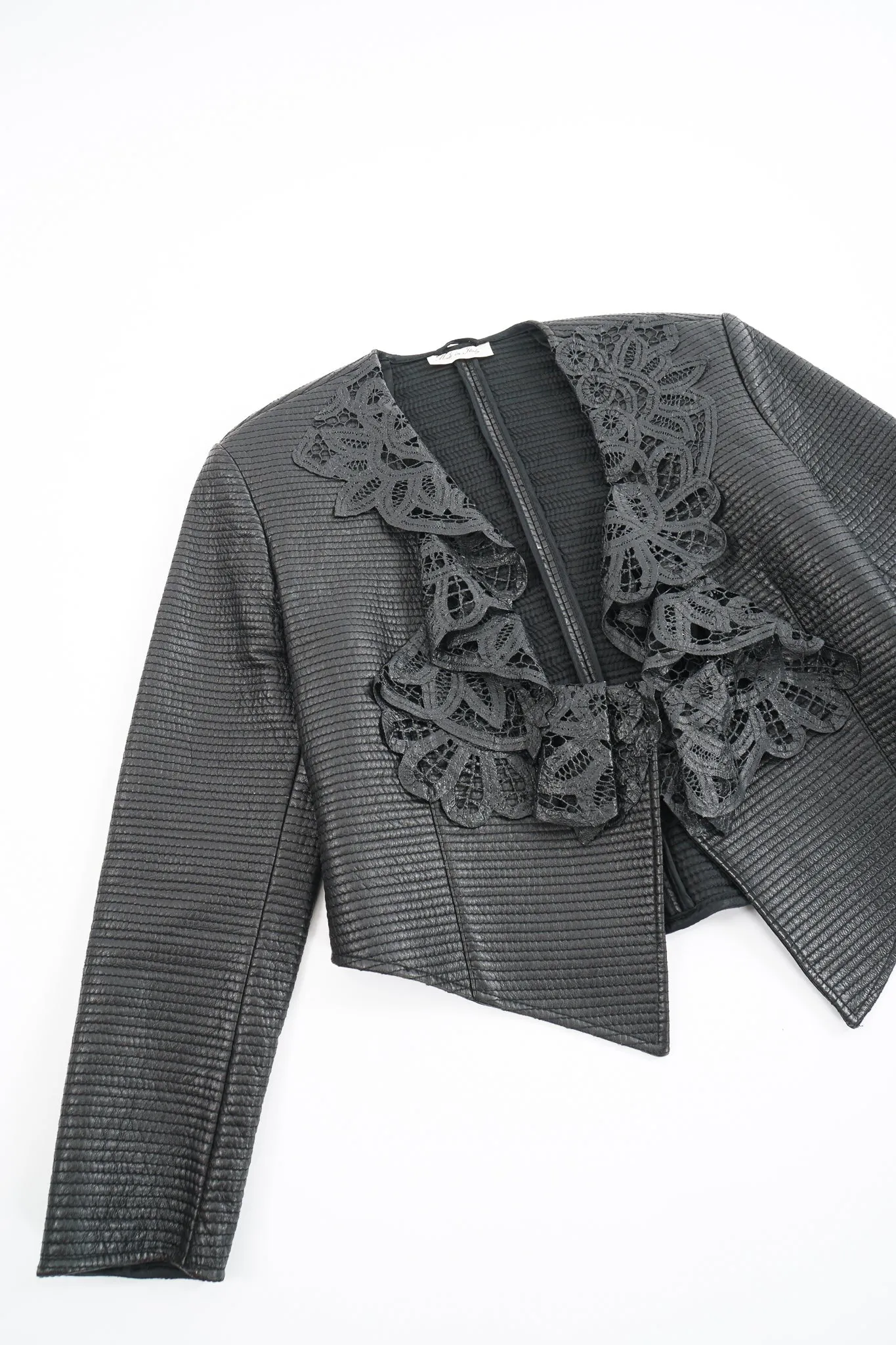 Quilted Leather Lace Jacket