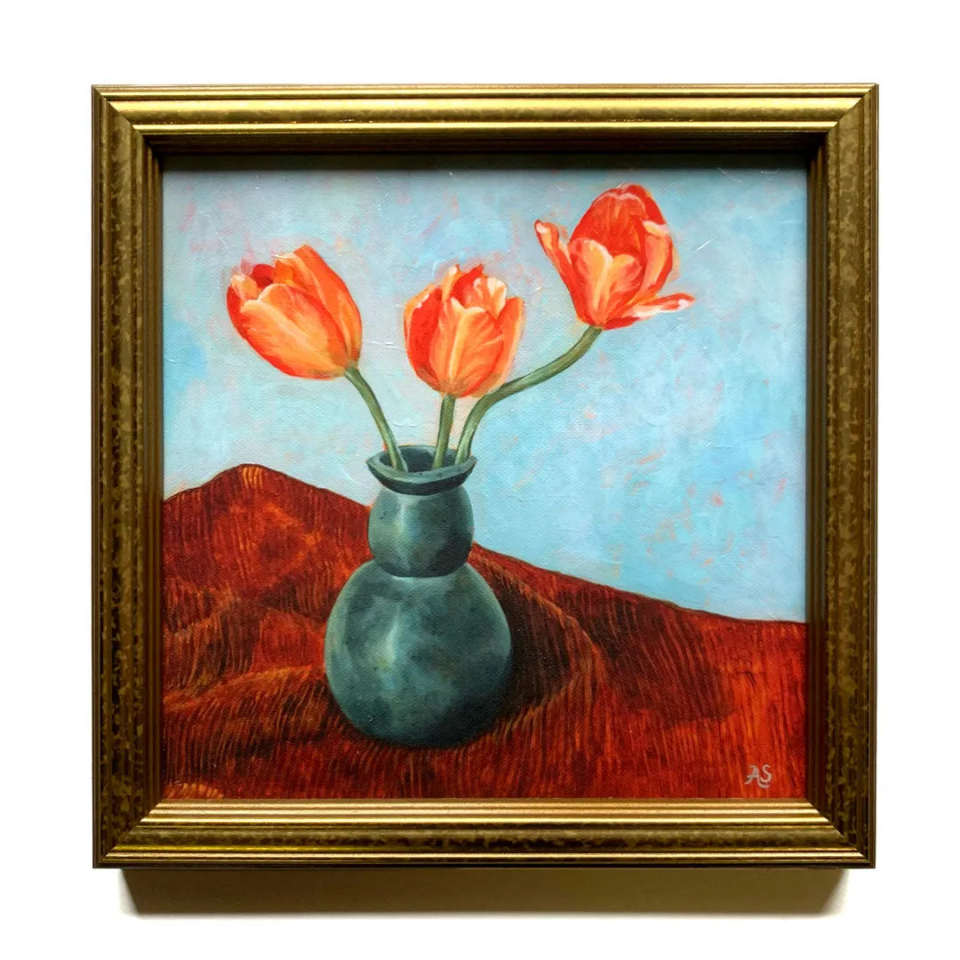"Tulip Trio" Embellished Print