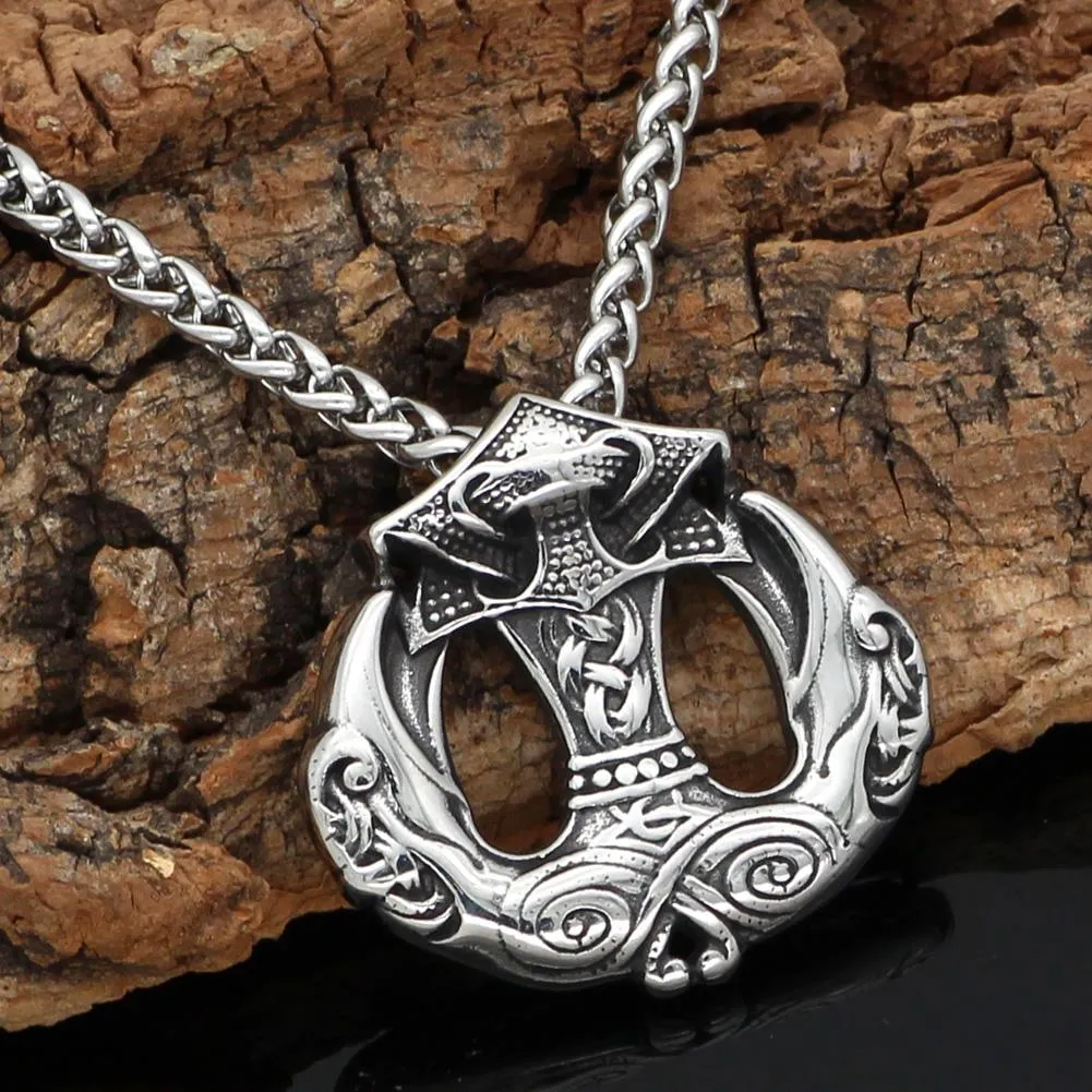 Raven Mjolnir Necklace