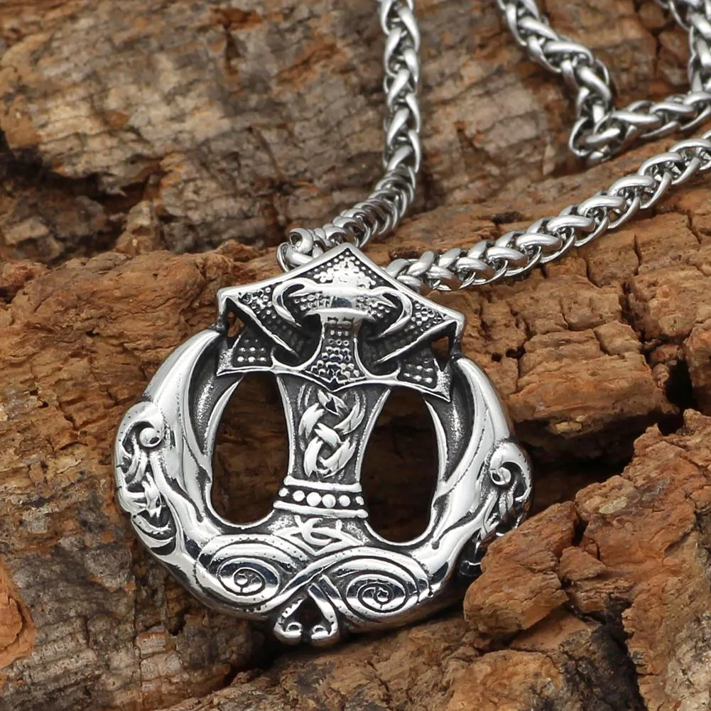 Raven Mjolnir Necklace