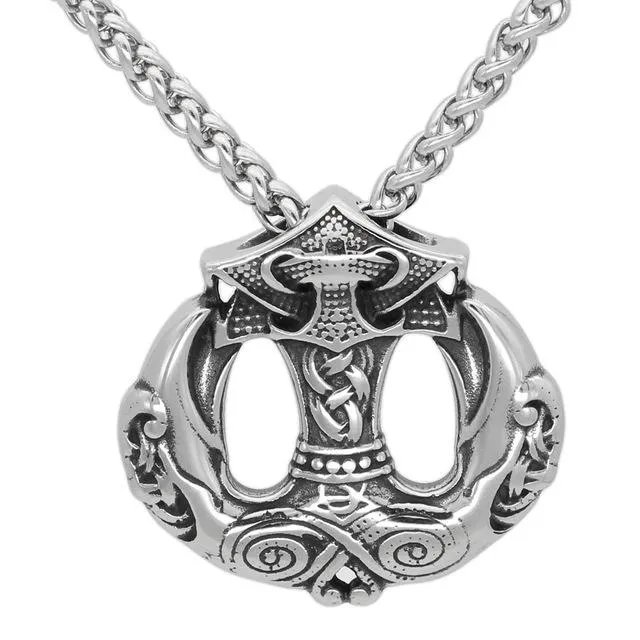 Raven Mjolnir Necklace