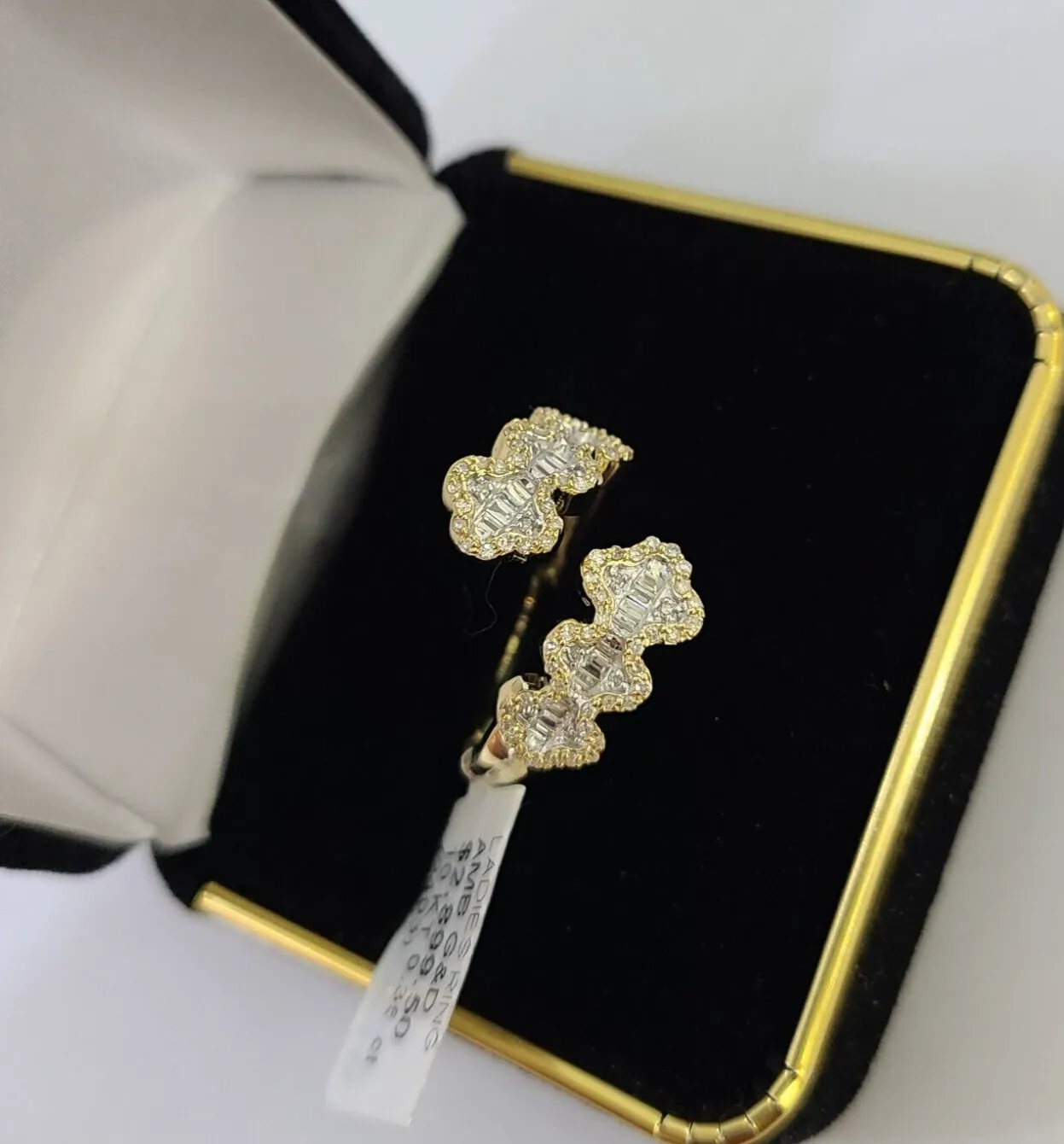 Real 10k Yellow Gold Diamond Ladies Ring Women Casual Engagement Wedding
