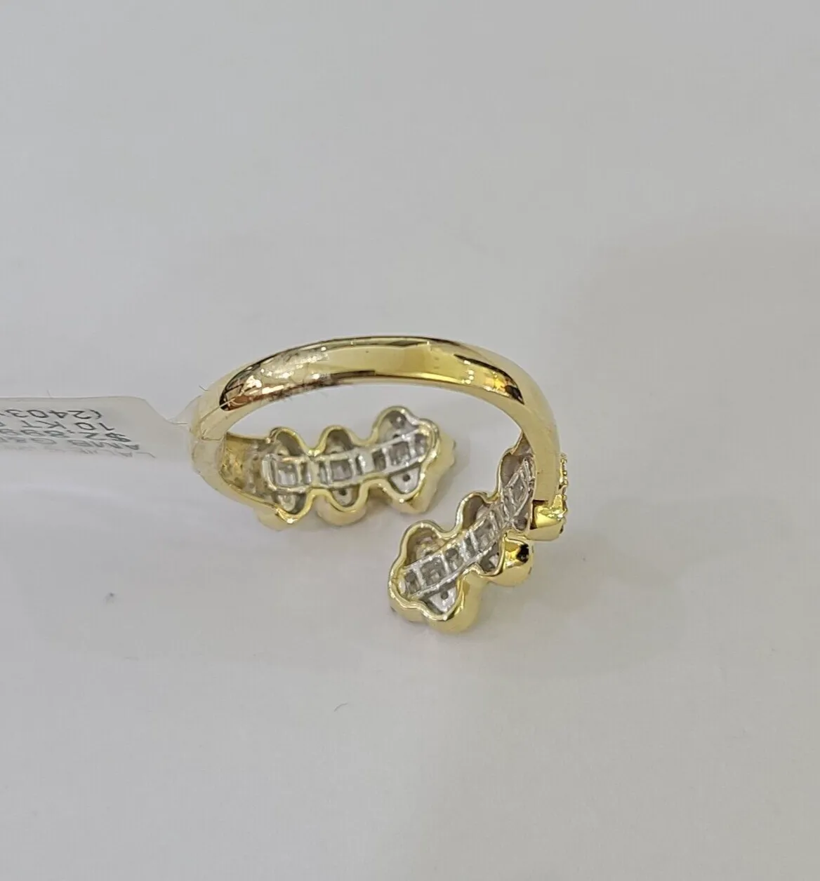 Real 10k Yellow Gold Diamond Ladies Ring Women Casual Engagement Wedding