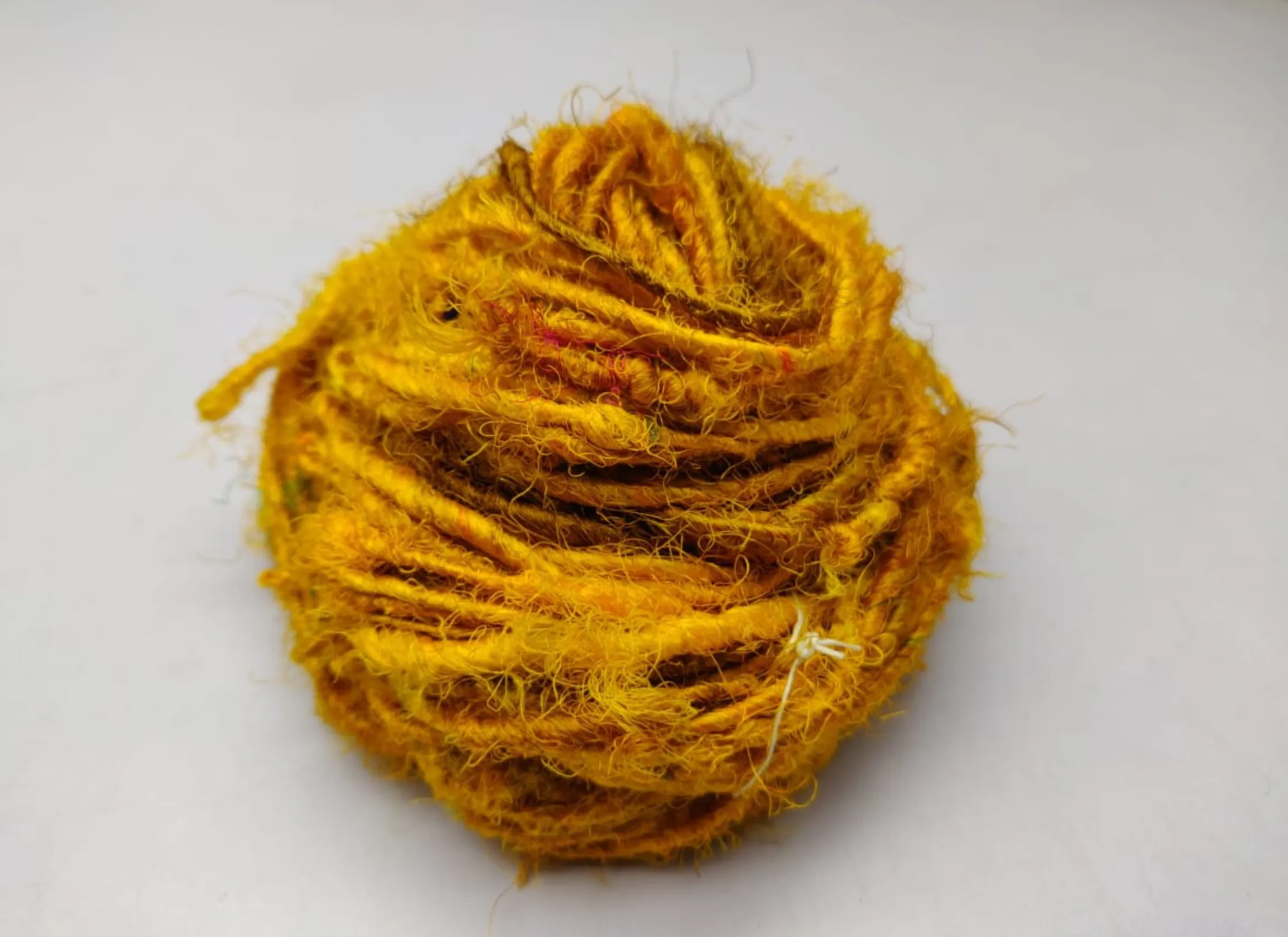 Recycled Sari Silk Yarn Turmeric