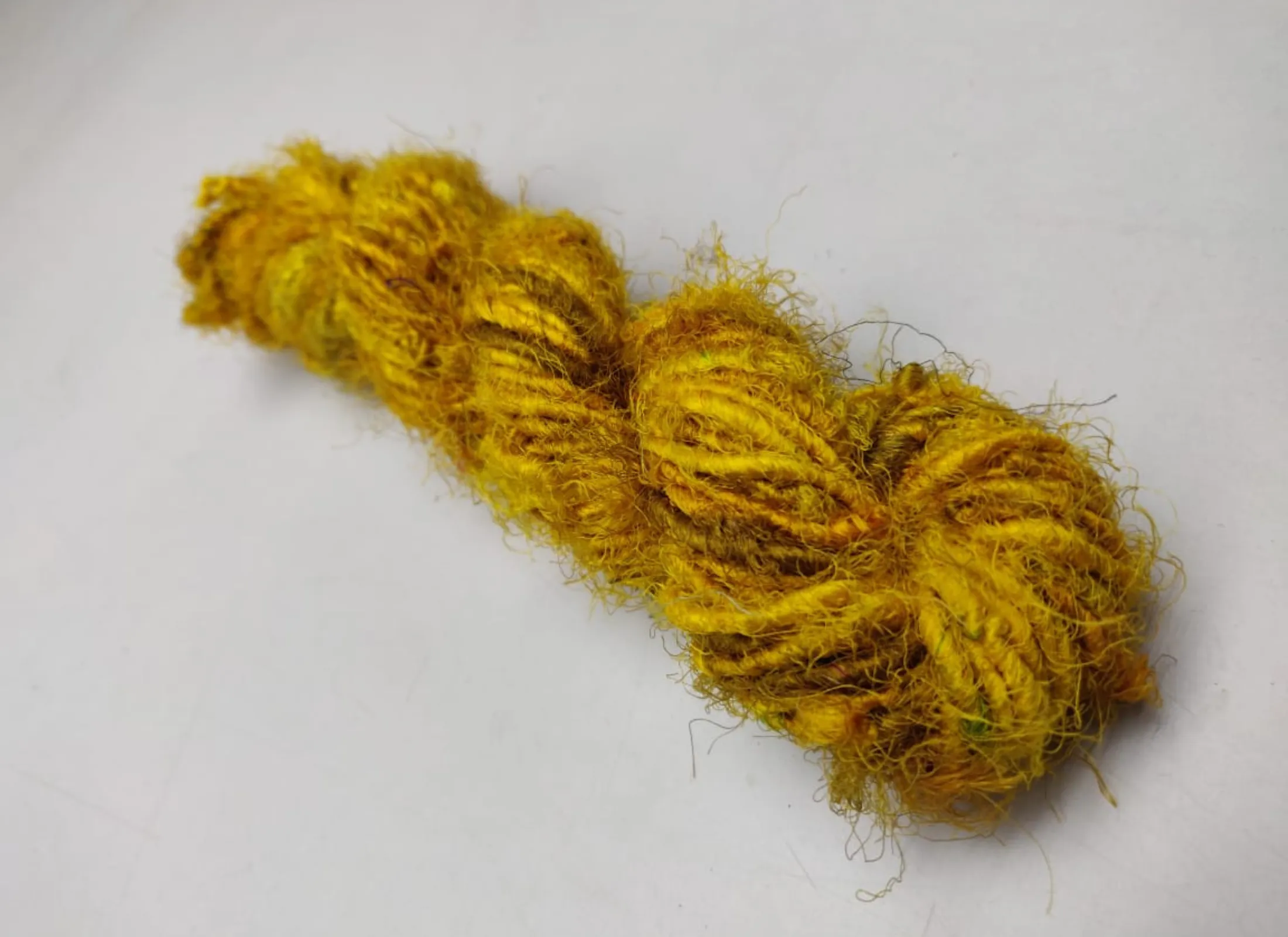 Recycled Sari Silk Yarn Turmeric