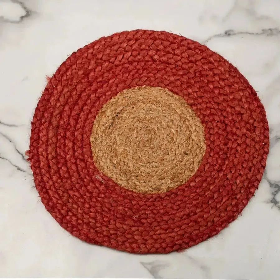 Red Jute Round Placemat