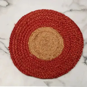 Red Jute Round Placemat