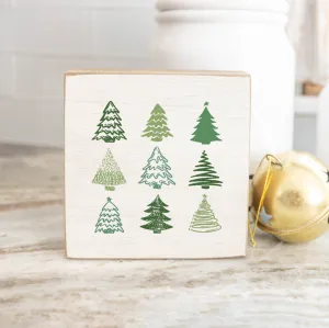 Repeating Christmas Tree Decorative Wooden Block