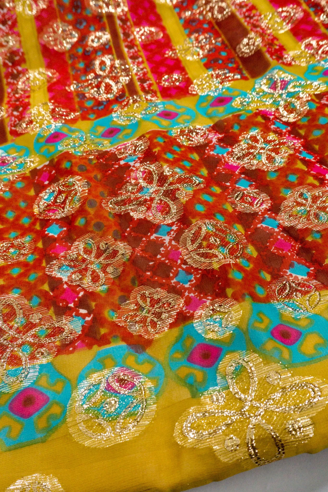 Romantica Metallic Batik Print Dress
