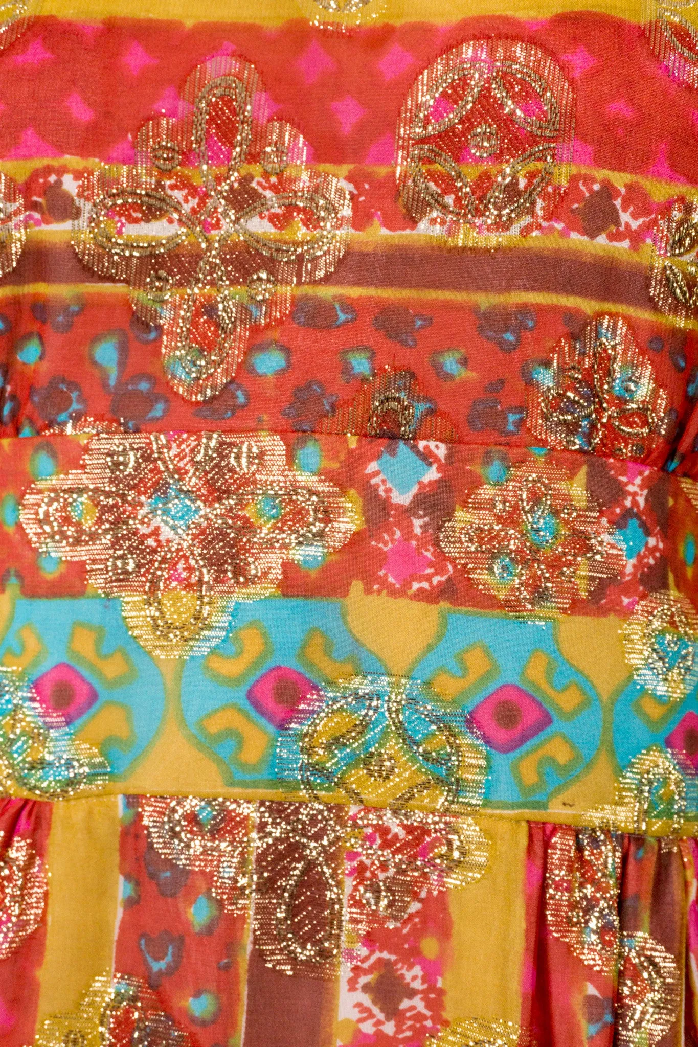Romantica Metallic Batik Print Dress
