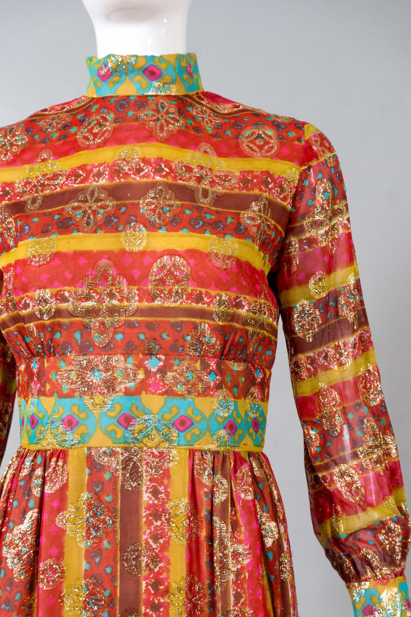 Romantica Metallic Batik Print Dress