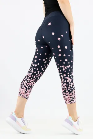 Rose Gems - Casual Capri Leggings