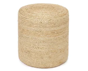 Round natural jute casual ottoman pouf