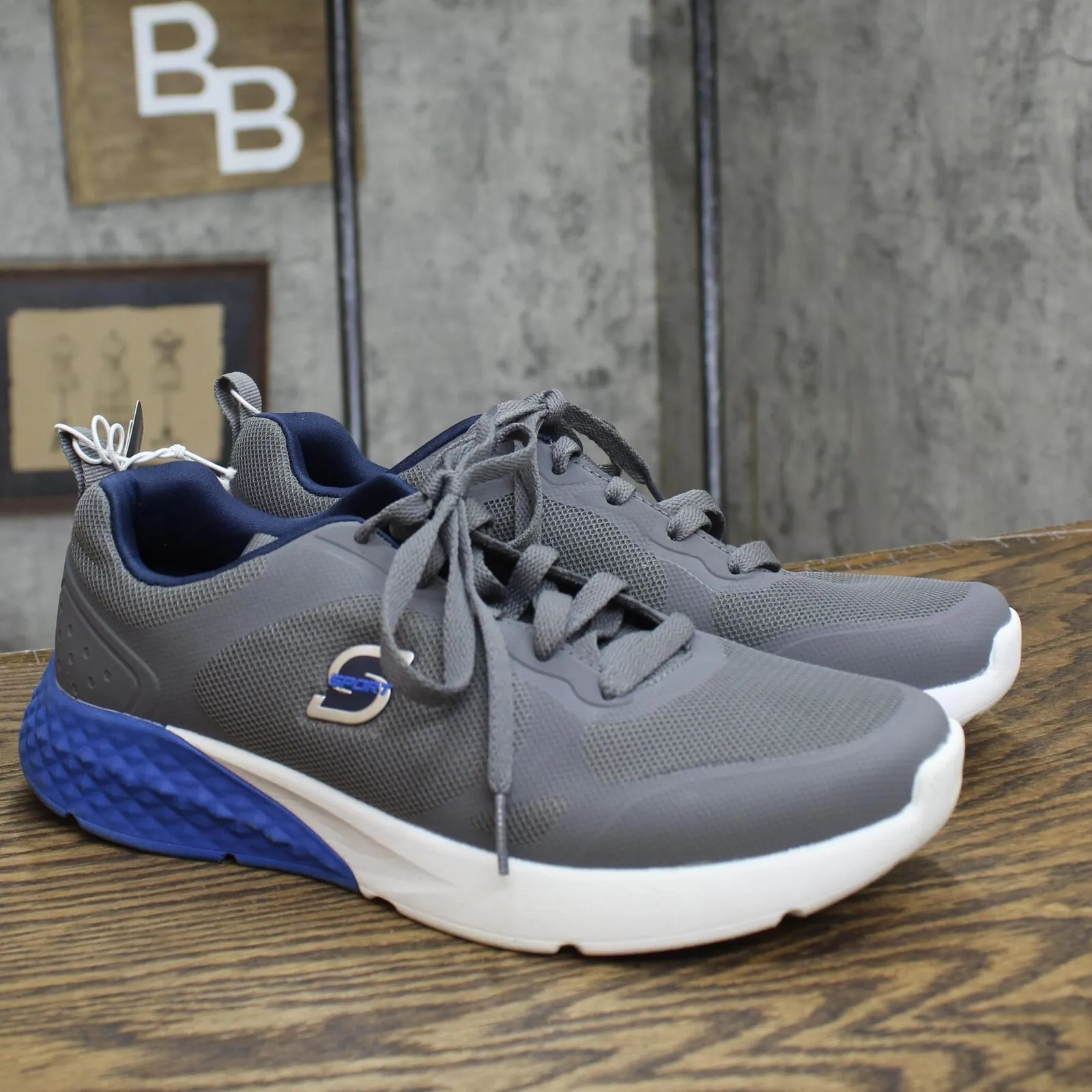 S Sport By Skechers Mens Lace Up Troy Sneakers 88421364 Gray / Blue 7M