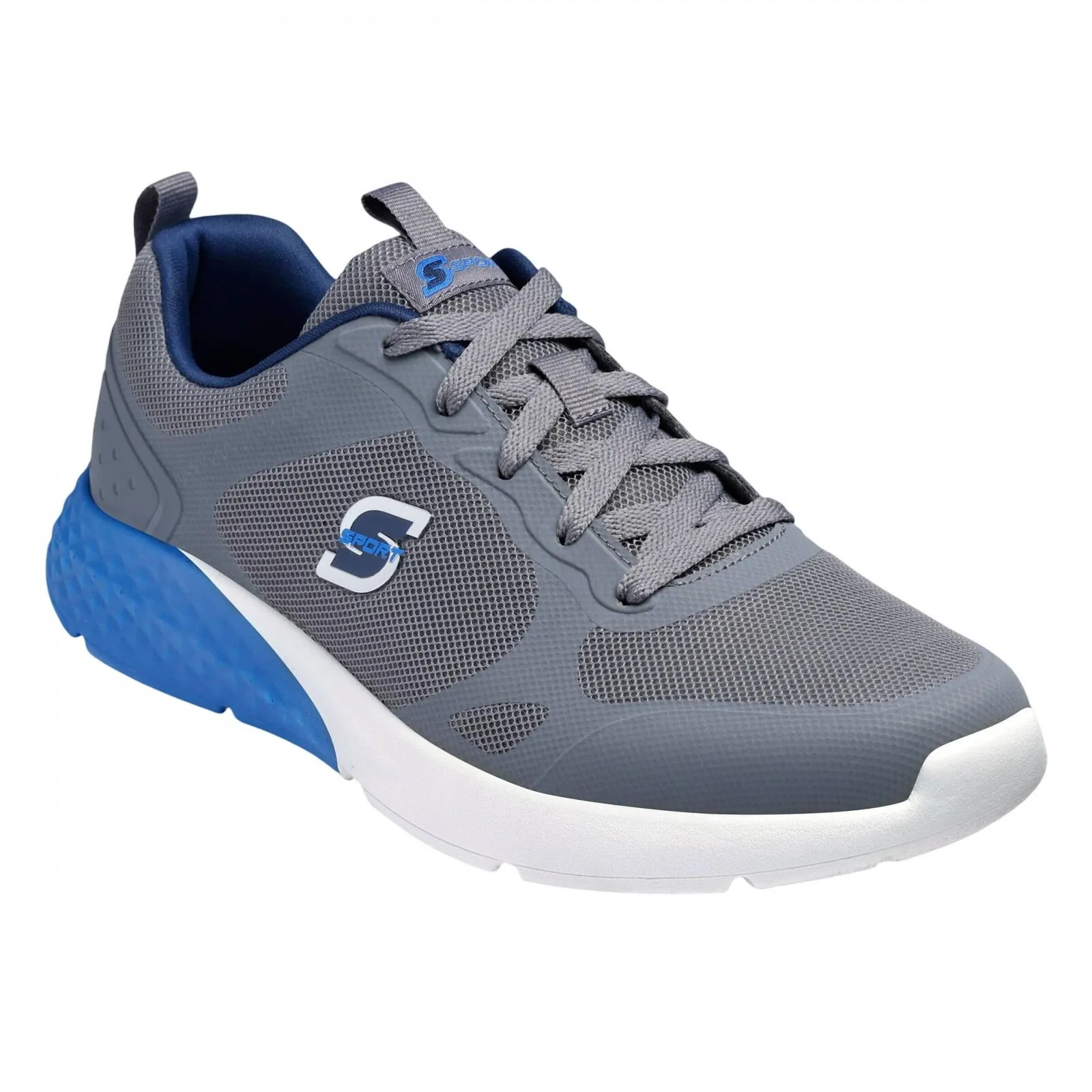 S Sport By Skechers Mens Lace Up Troy Sneakers 88421364 Gray / Blue 7M