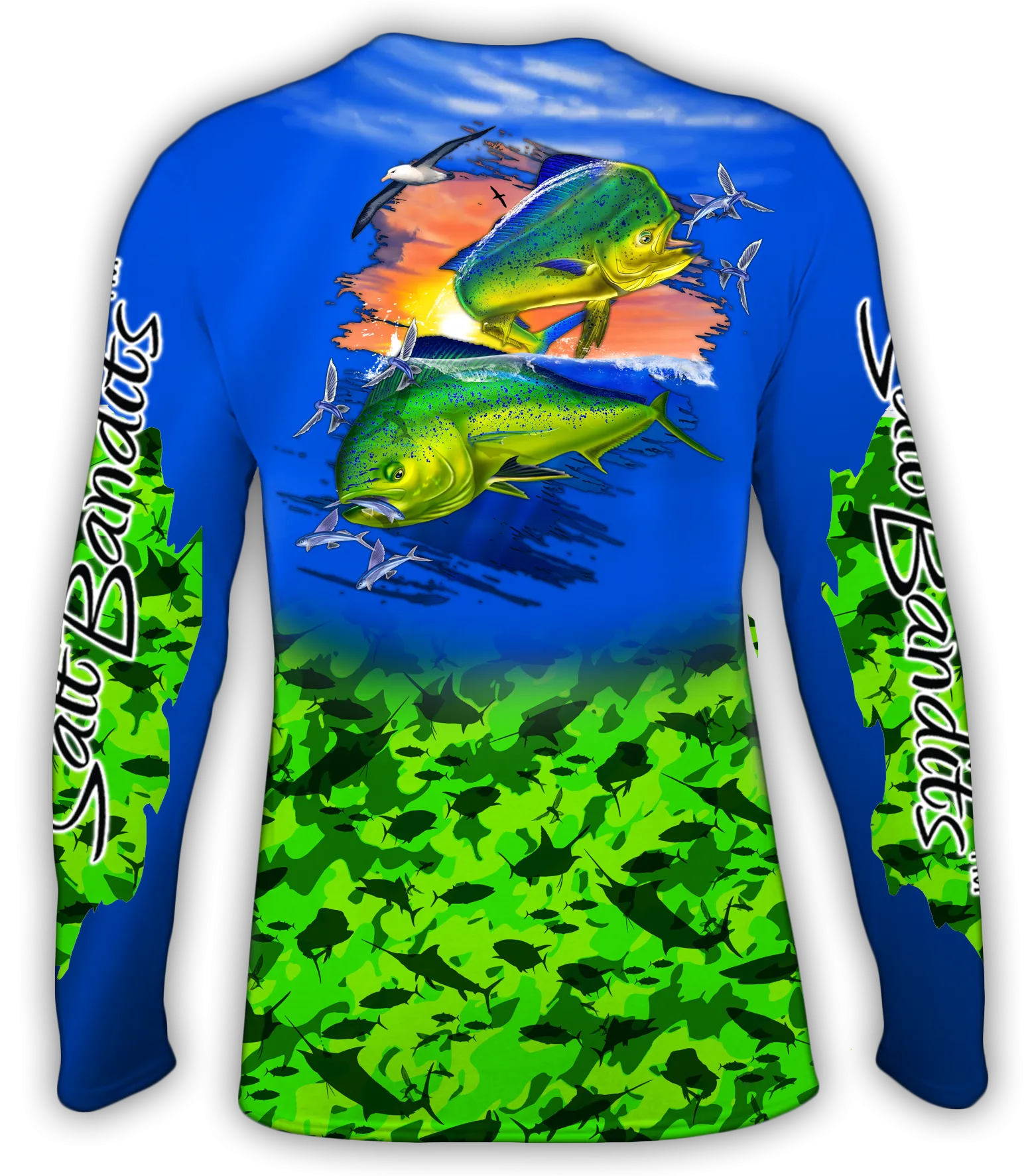 Salt Bandits™ Mahi Green Camouflage Performance Long Sleeve T-Shirt