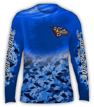 Salt Bandits™ Tuna-Marlin Blue Camouflage Performance Long Sleeve T-Shirt